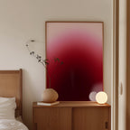 Red Gradient Abstract Art Print, Minimal Modern Wall Decor, Bold Contemporary Vertical Artwork Print