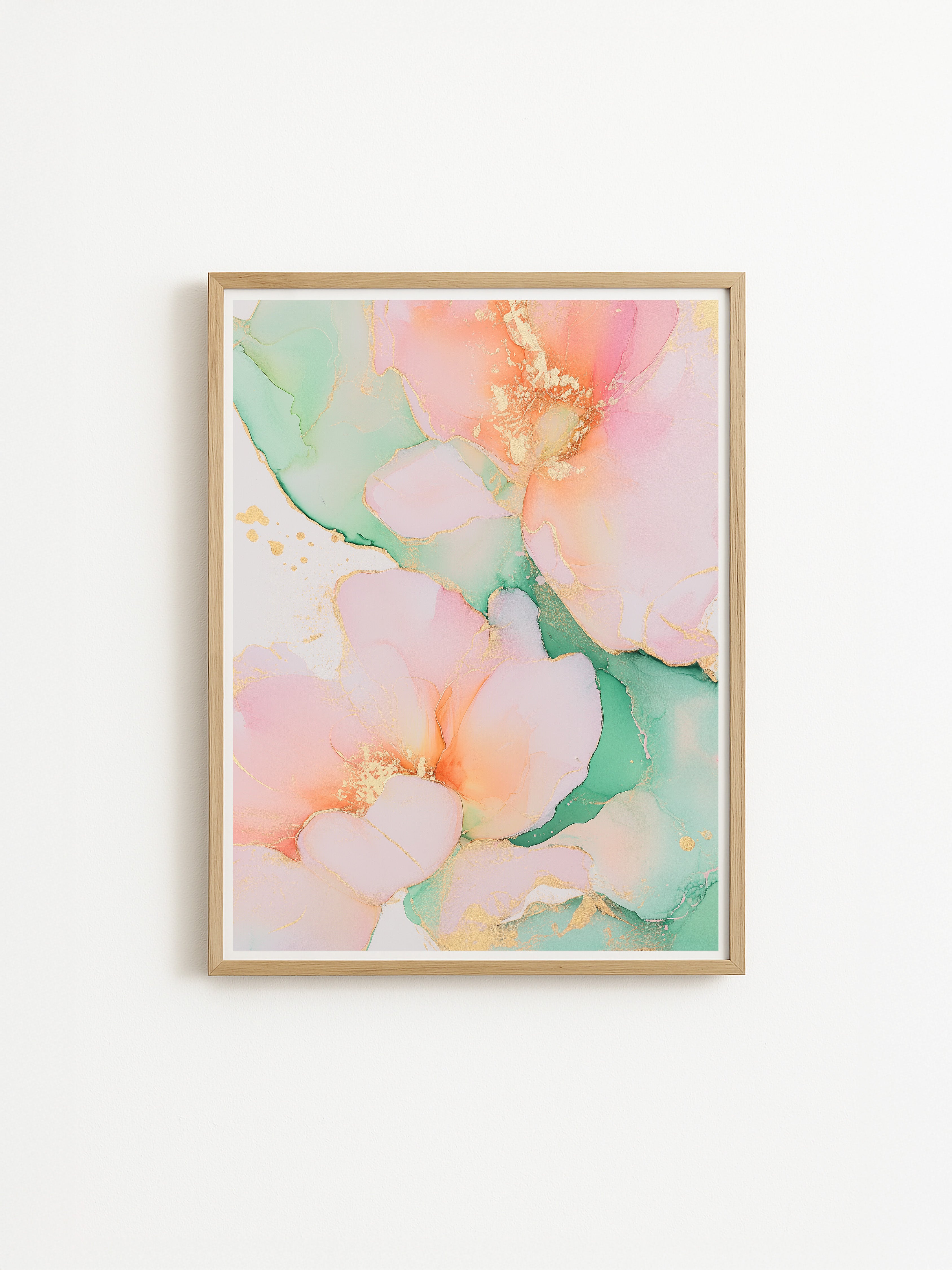 Pastel Floral Blush Meadow – Art Print