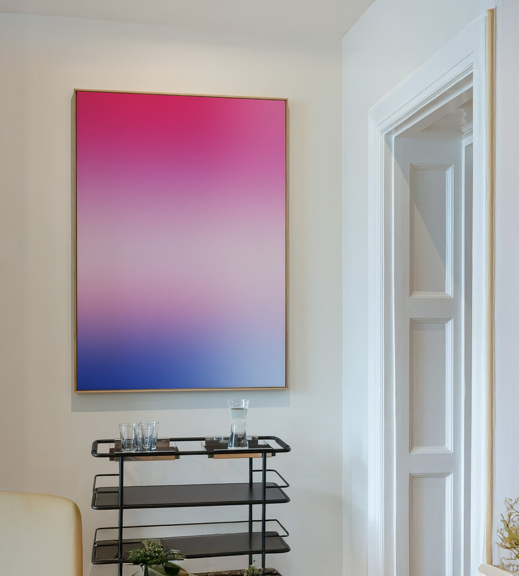 Horizon Fade Pink to Blue Gradient - Framed Canvas - And A Little More