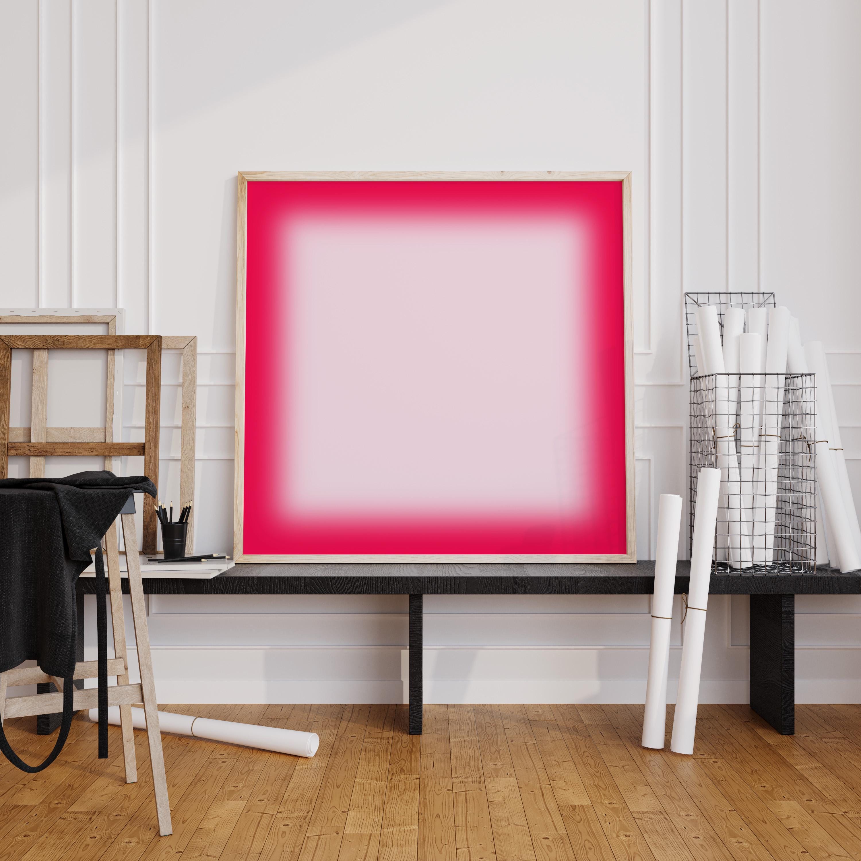 Pink Gradient Abstract Art Print, Magenta Glow, Modern Minimal Wall Decor