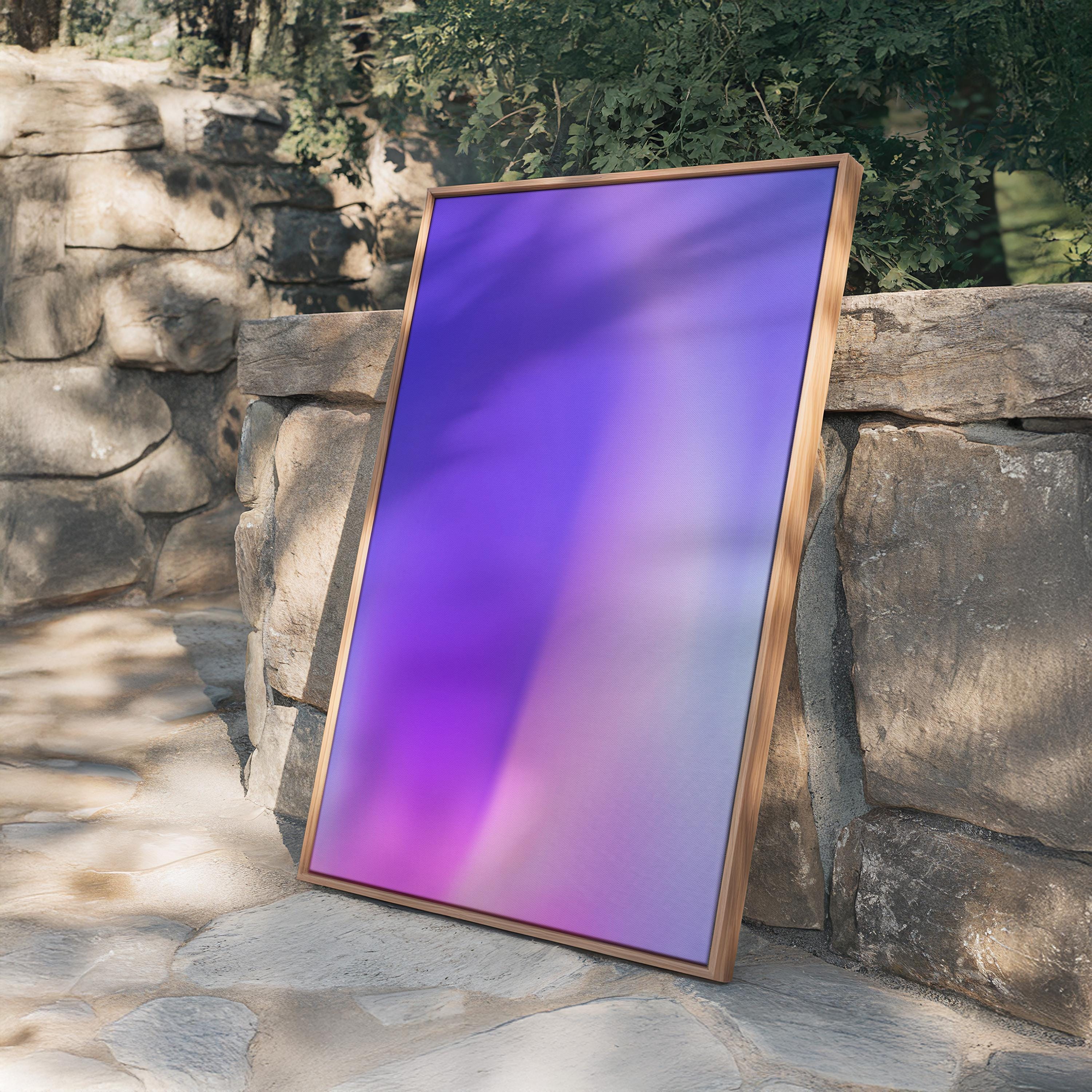 Neon Purple Gradient Printable Wall Art, Abstract Modern Poster, Pink Lavender Minimal Decor
