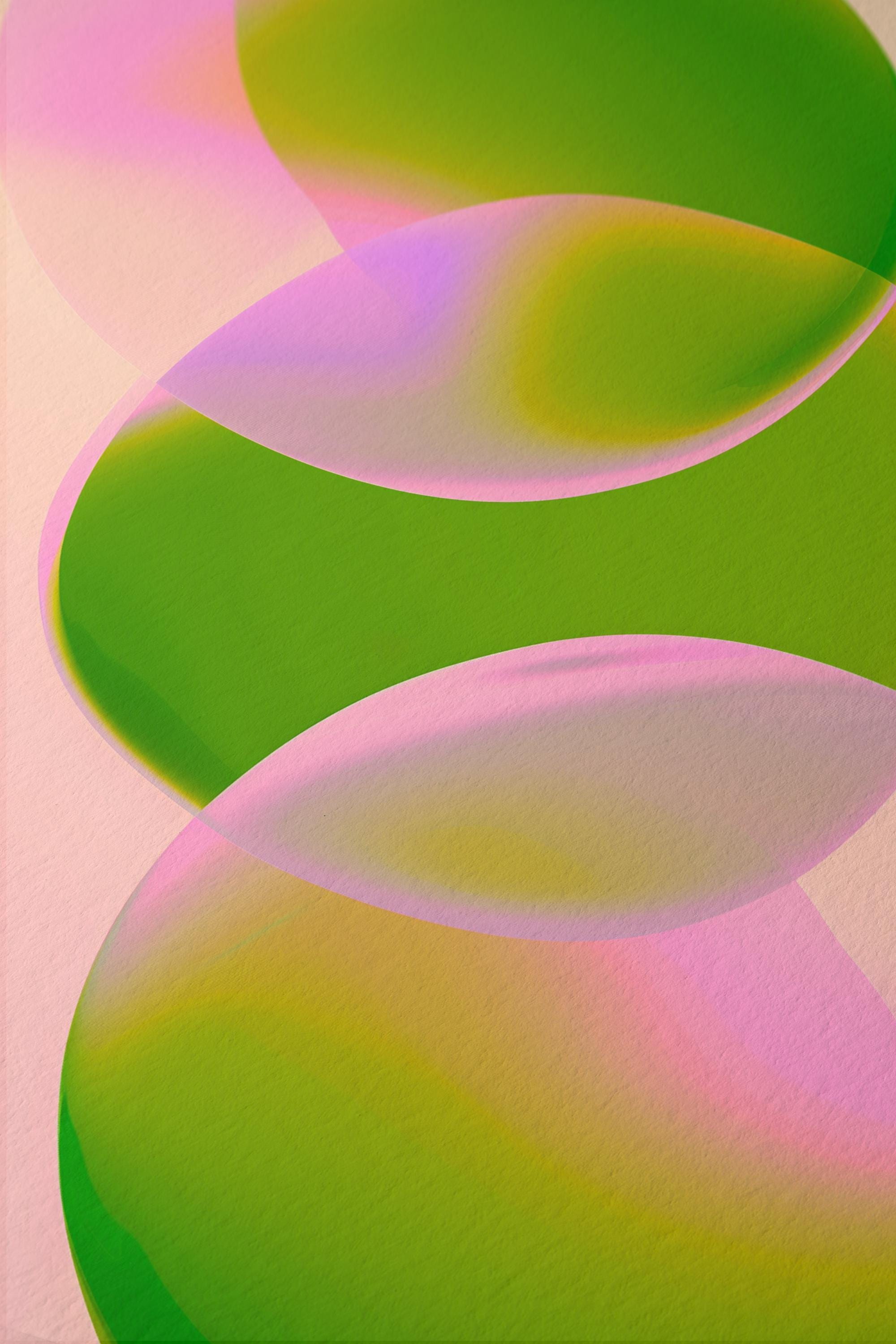 Green Pink Abstract Print, Minimal Gradient Wall Art, Modern Soft Color Decor, Contemporary Poster