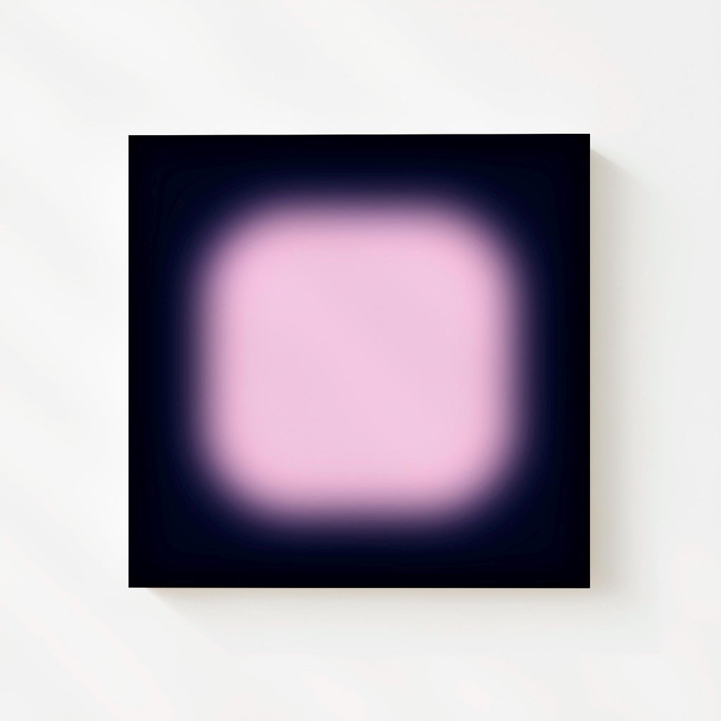 Navy Pink Wall Art Print, Soft Glow Abstract, Square Modern Wall Decor, Gradient Art