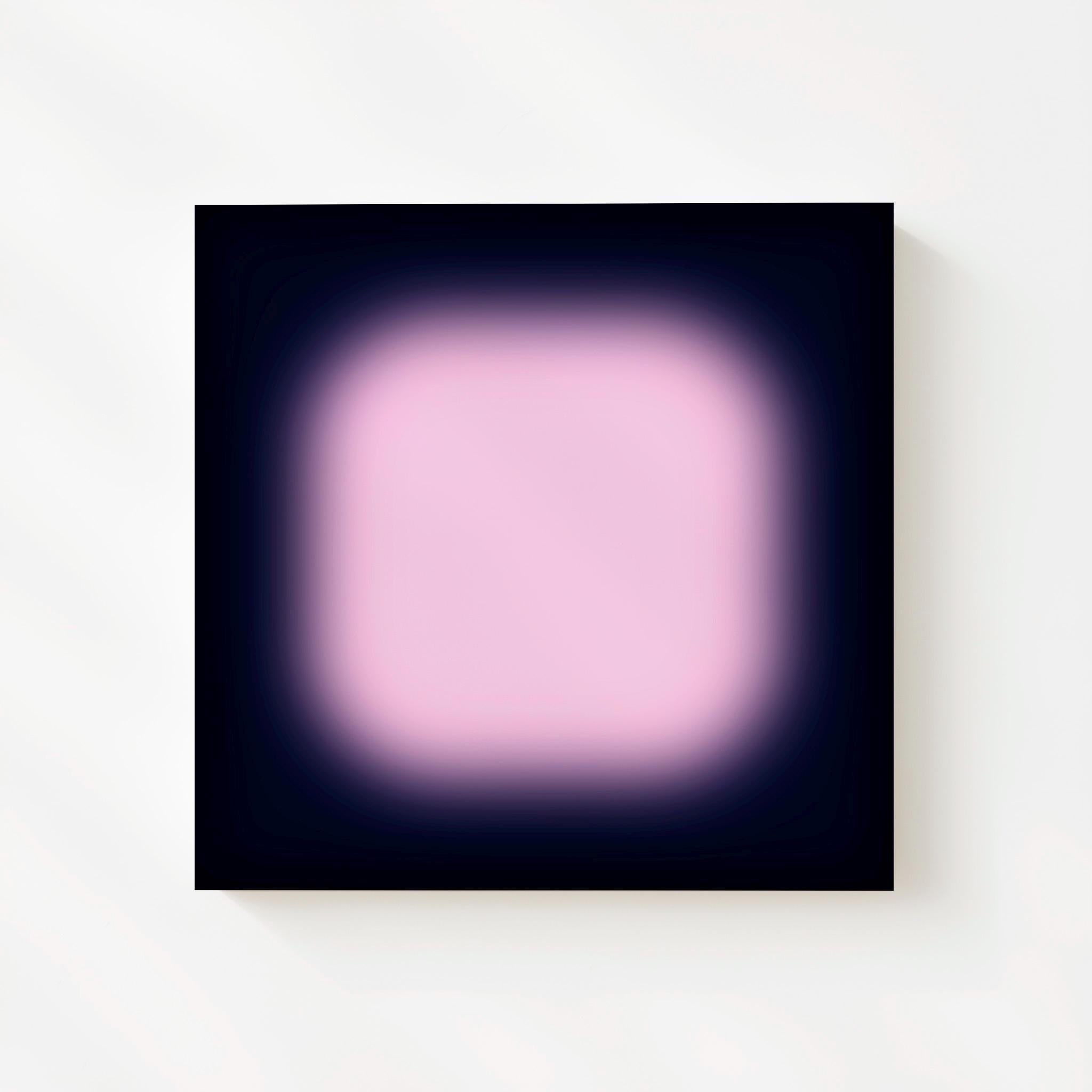 Navy Pink Wall Art Print, Soft Glow Abstract, Square Modern Wall Decor, Gradient Art