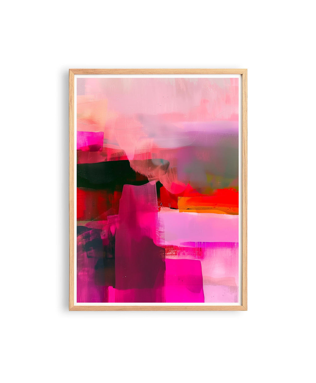 Magenta Pink Abstract Art Print, Pink Modern Wall Decor, Colorful Poster