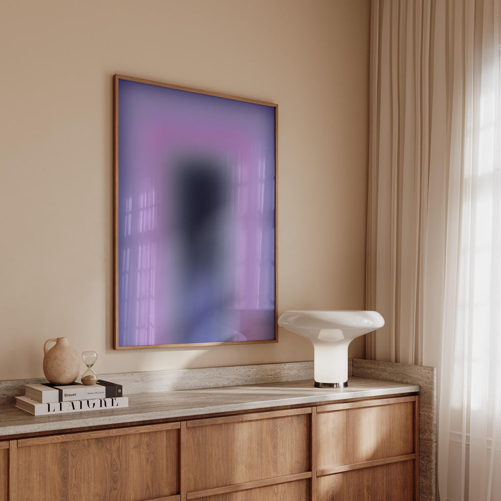Purple Gradient Art Print, Lavender Blue Abstract Poster, Modern Wall Decor