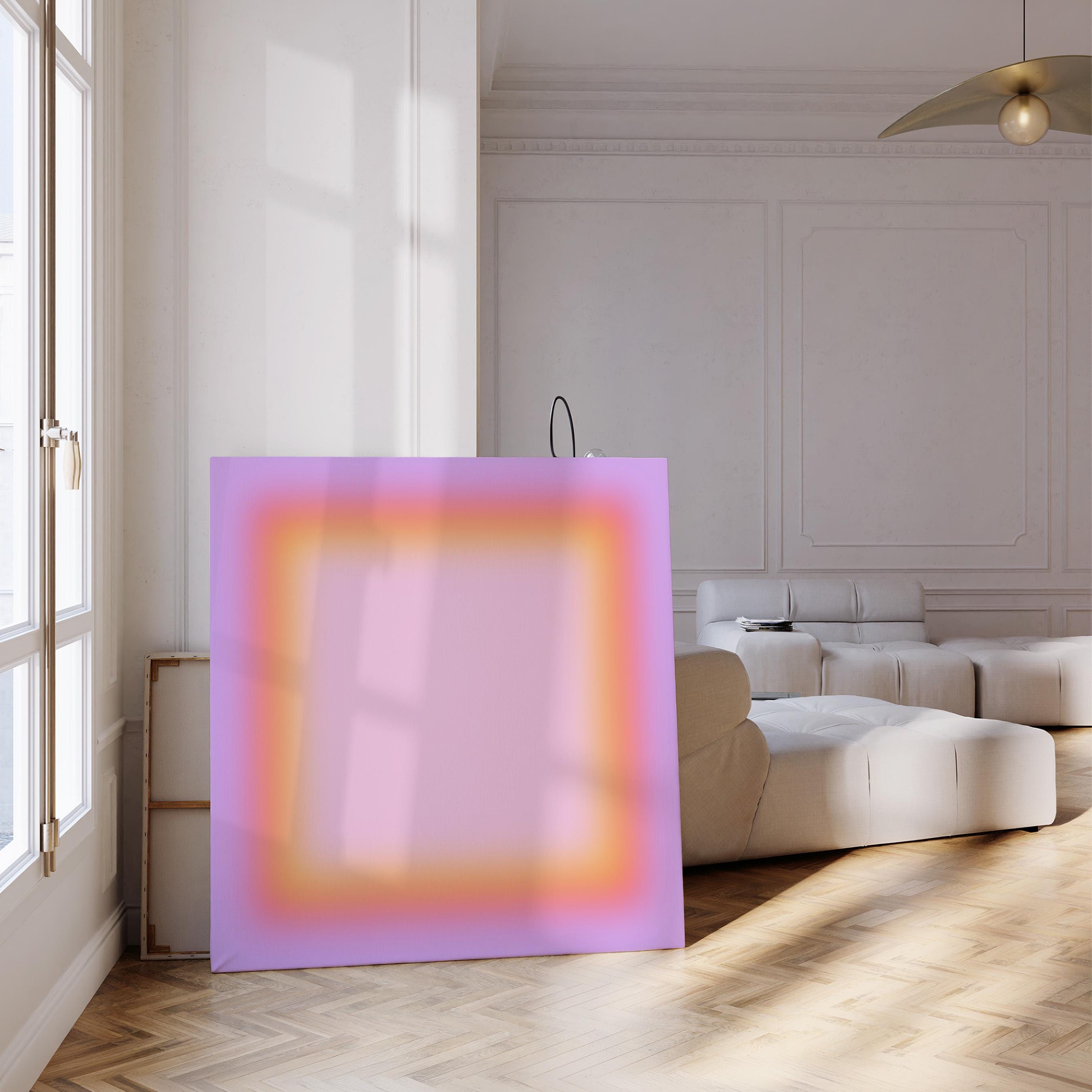 Lavender Orange Gradient Wall Art, Pastel Minimal Print, Modern Color Decor