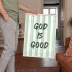 God Is Good Print, Christian Wall Art, Sage Green Faith Poster