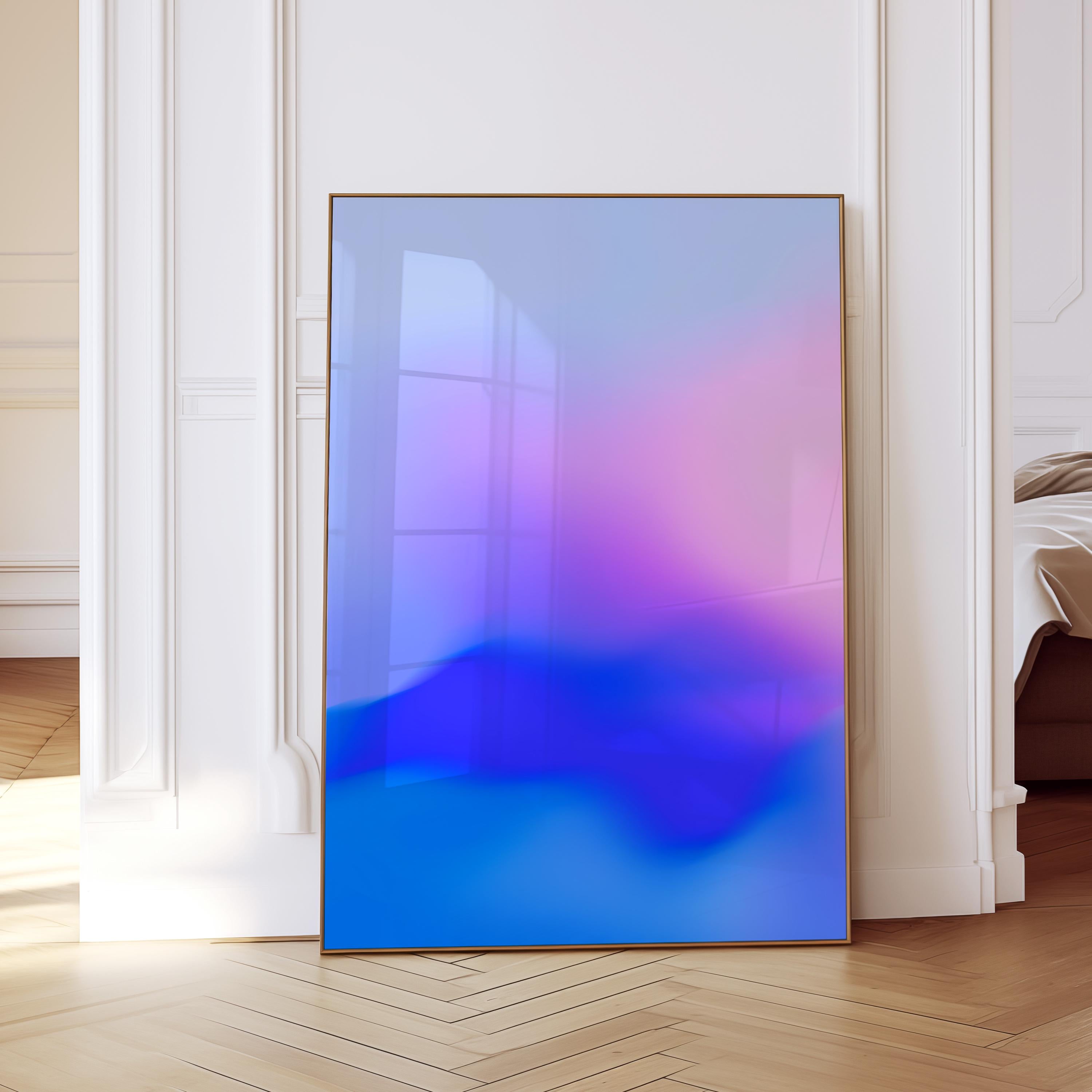 Blue Purple Gradient Wall Art Printable, Abstract Ocean Inspired Poster, Minimalist Calm Decor, Modern Aesthetic Print
