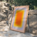 Sunset Wall Art Print, Orange Yellow Gradient, Soft Abstract Room Decor