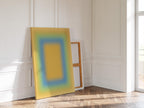 Yellow Gradient Art Print, Blue Green Abstract Poster, Soft Modern Wall Decor