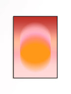 Orange Gradient Art Print, Pink Aura Poster, Modern Wall Decor