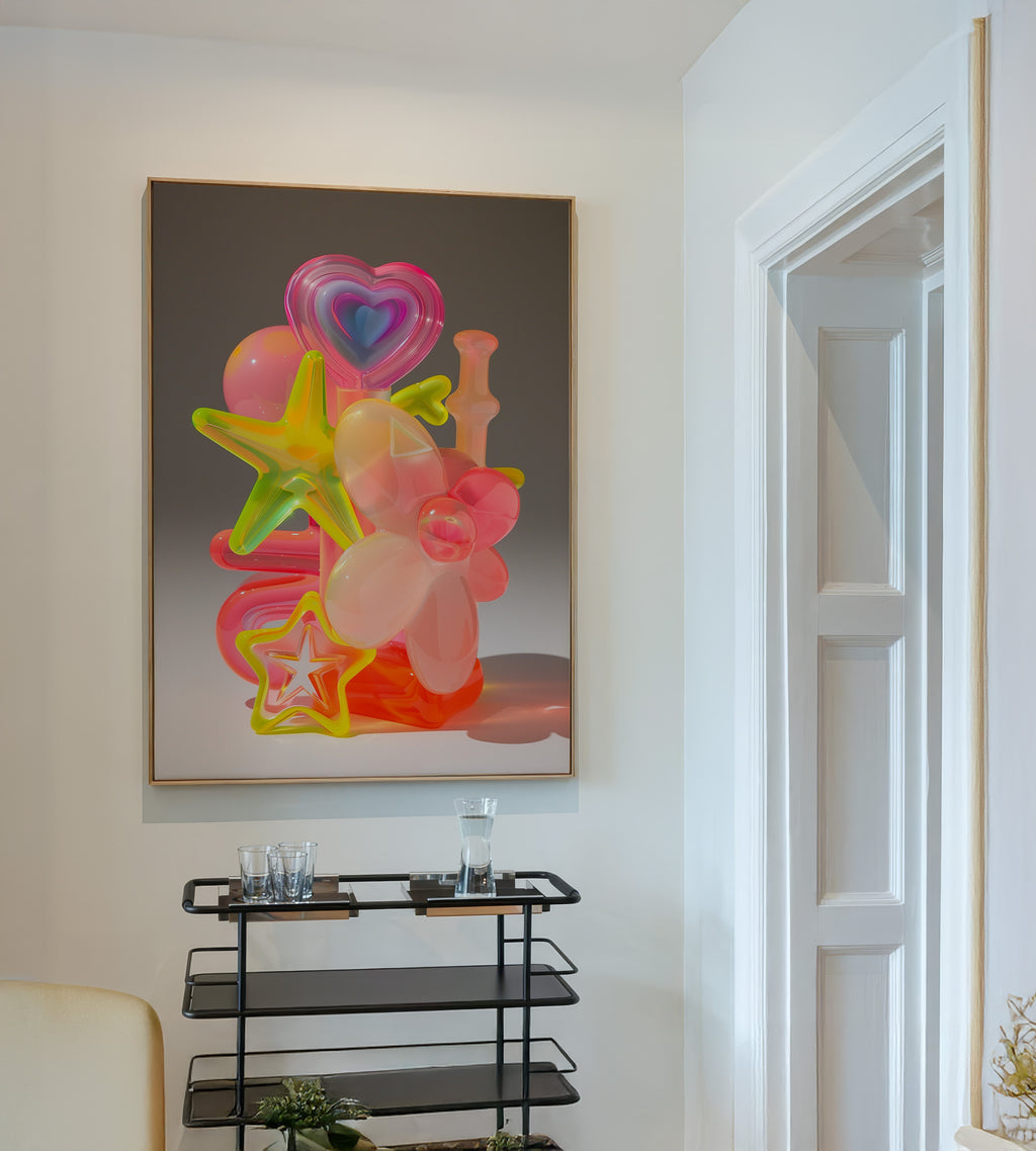 Vibrant Pastel Heart & Star Abstract Wall Decor - And A Little More