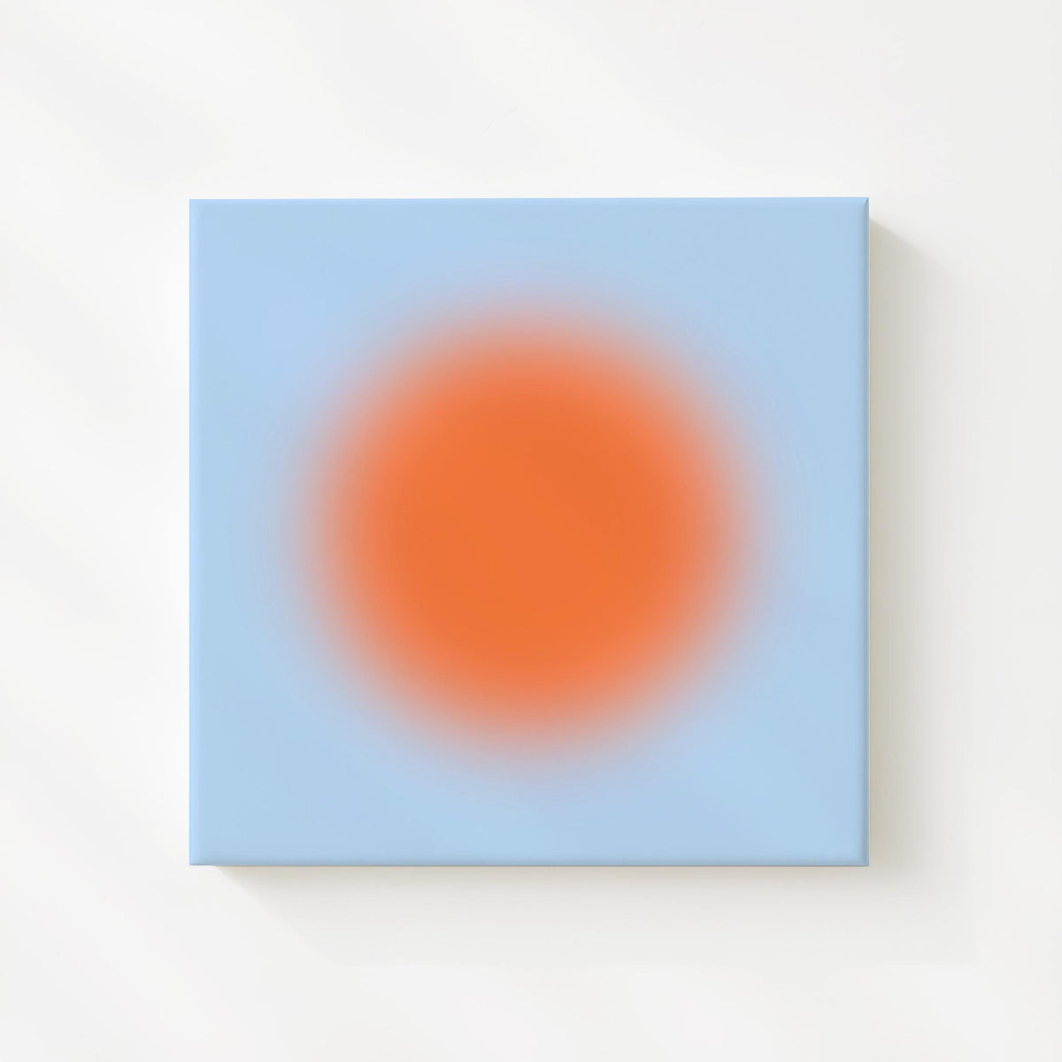 Orange Blue Abstract Art Print, Modern Gradient Sun Artwork, Minimal Contemporary Wall Decor Print