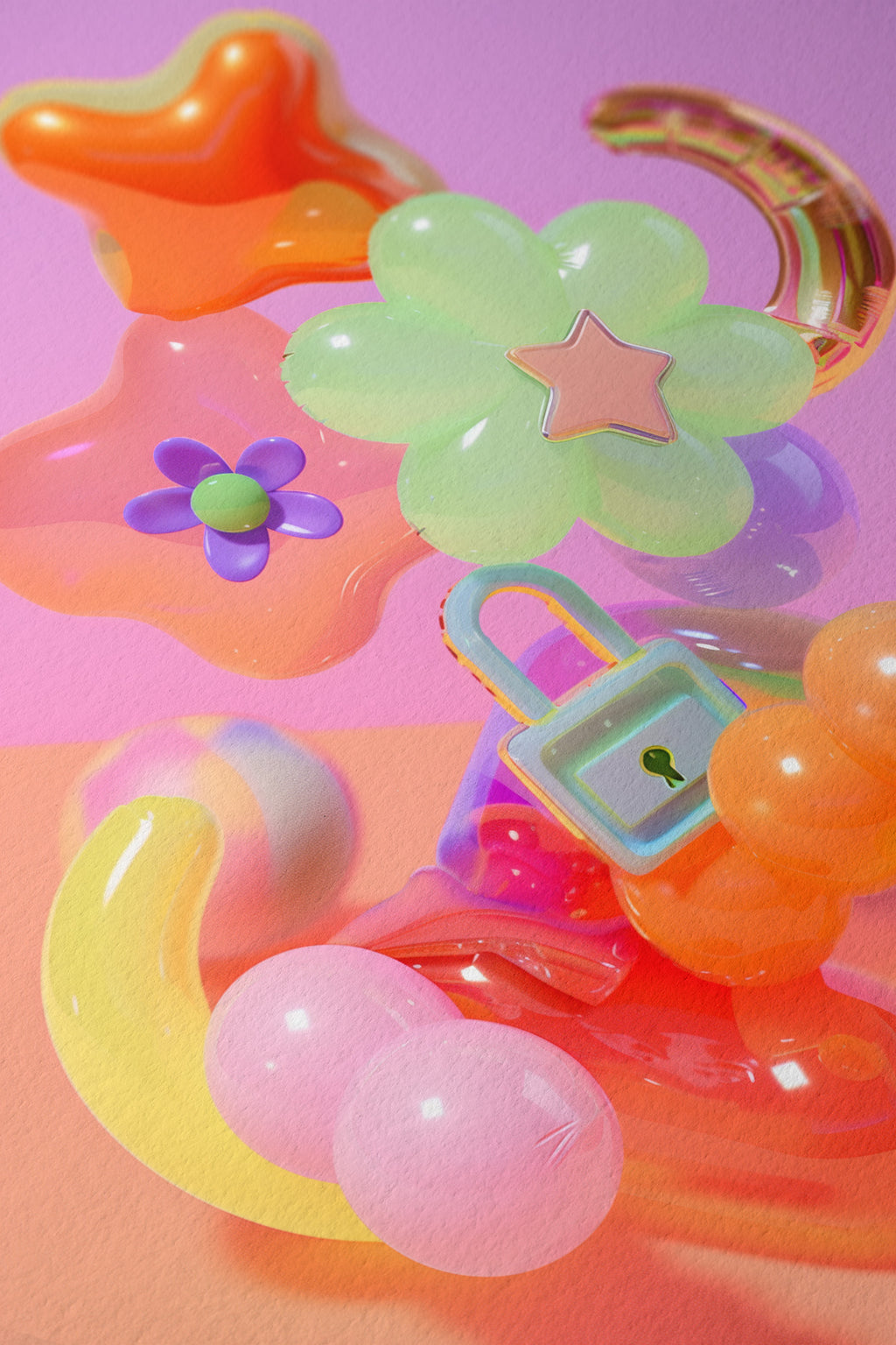 Colorful Y2K Pop Abstract Print - And A Little More