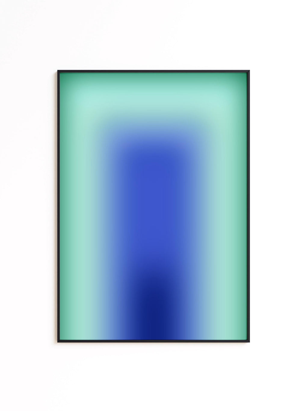Blue Green Wall Art Print, Aqua Gradient Abstract Poster, Modern Room Decor