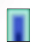 Blue Green Wall Art Print, Aqua Gradient Abstract Poster, Modern Room Decor