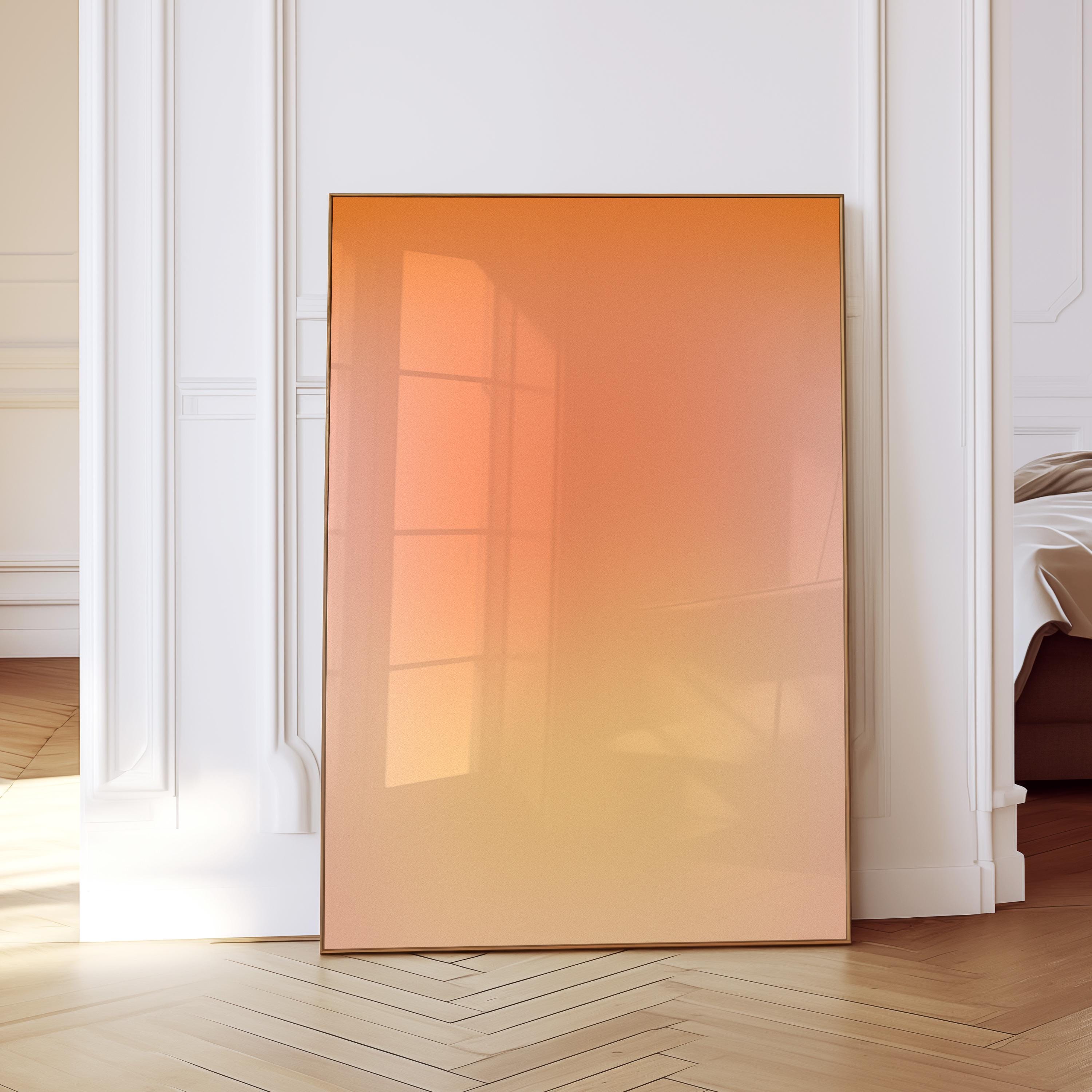 Peach Wall Art Print, Soft Orange Gradient, Minimal Abstract Decor