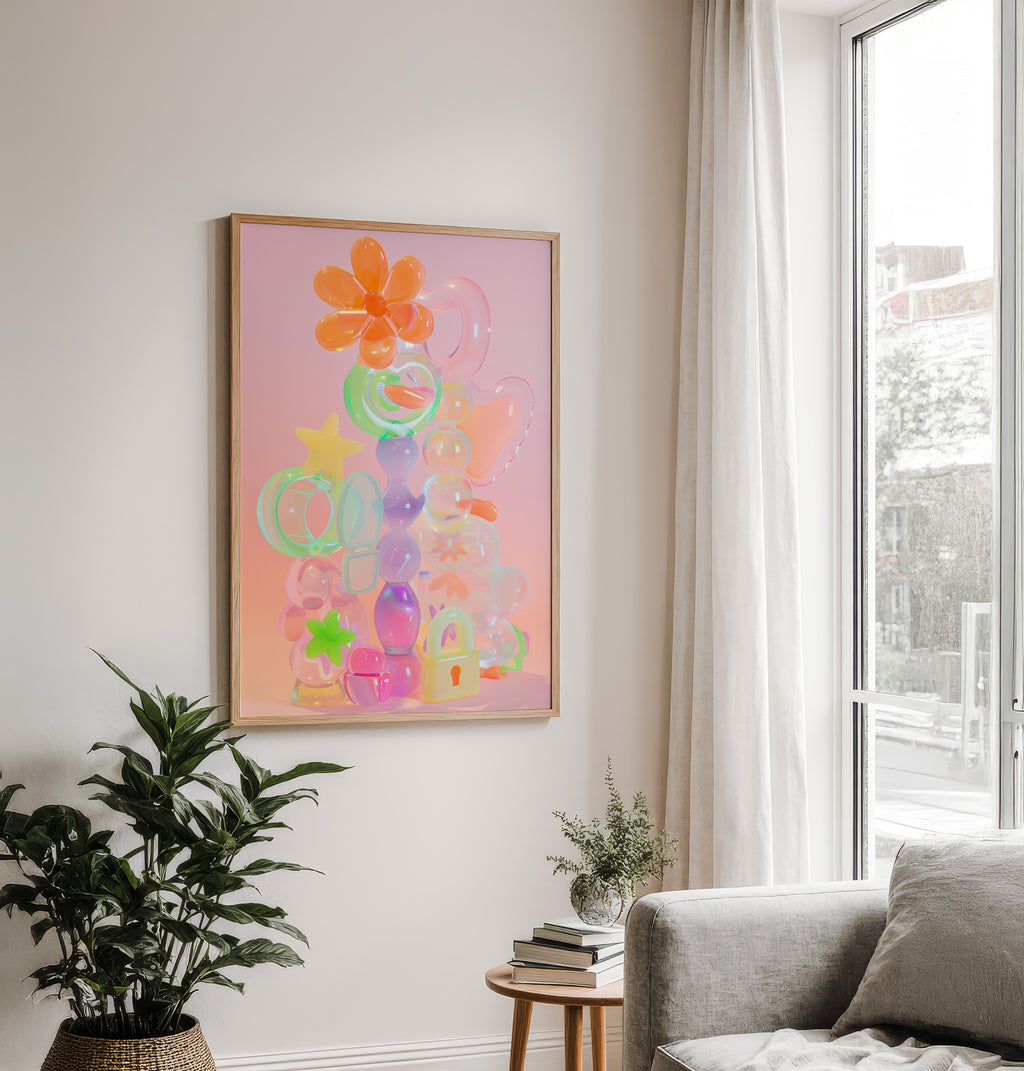 Playful Pastel Glass Shapes Abstract Artwork - And A Little More