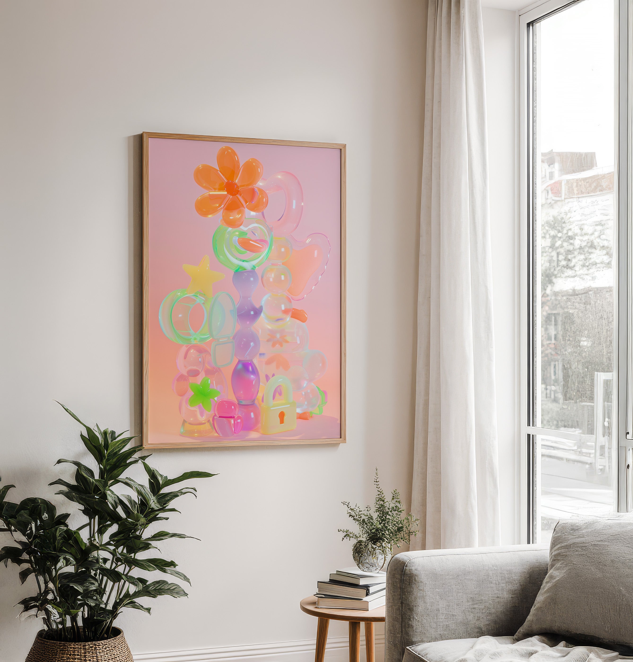 Playful Pastel Glass Shapes Abstract Artwork - And A Little More