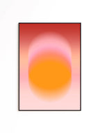 Orange Gradient Art Print, Pink Aura Poster, Modern Wall Decor