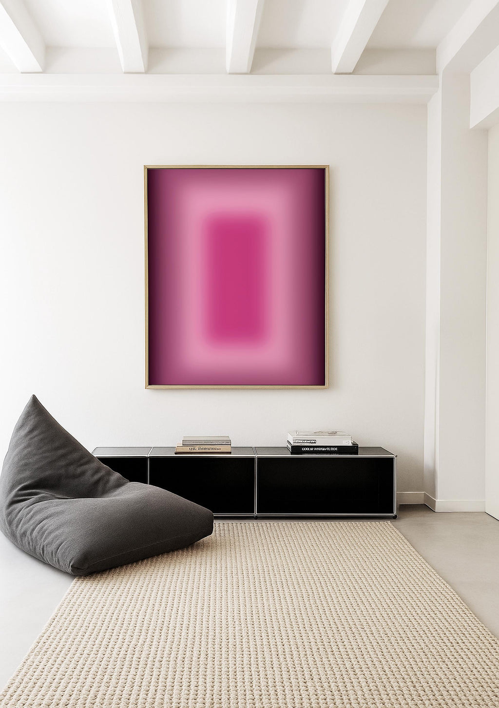 Pink Aura Art Print, Magenta Gradient Poster, Soft Glow Wall Decor