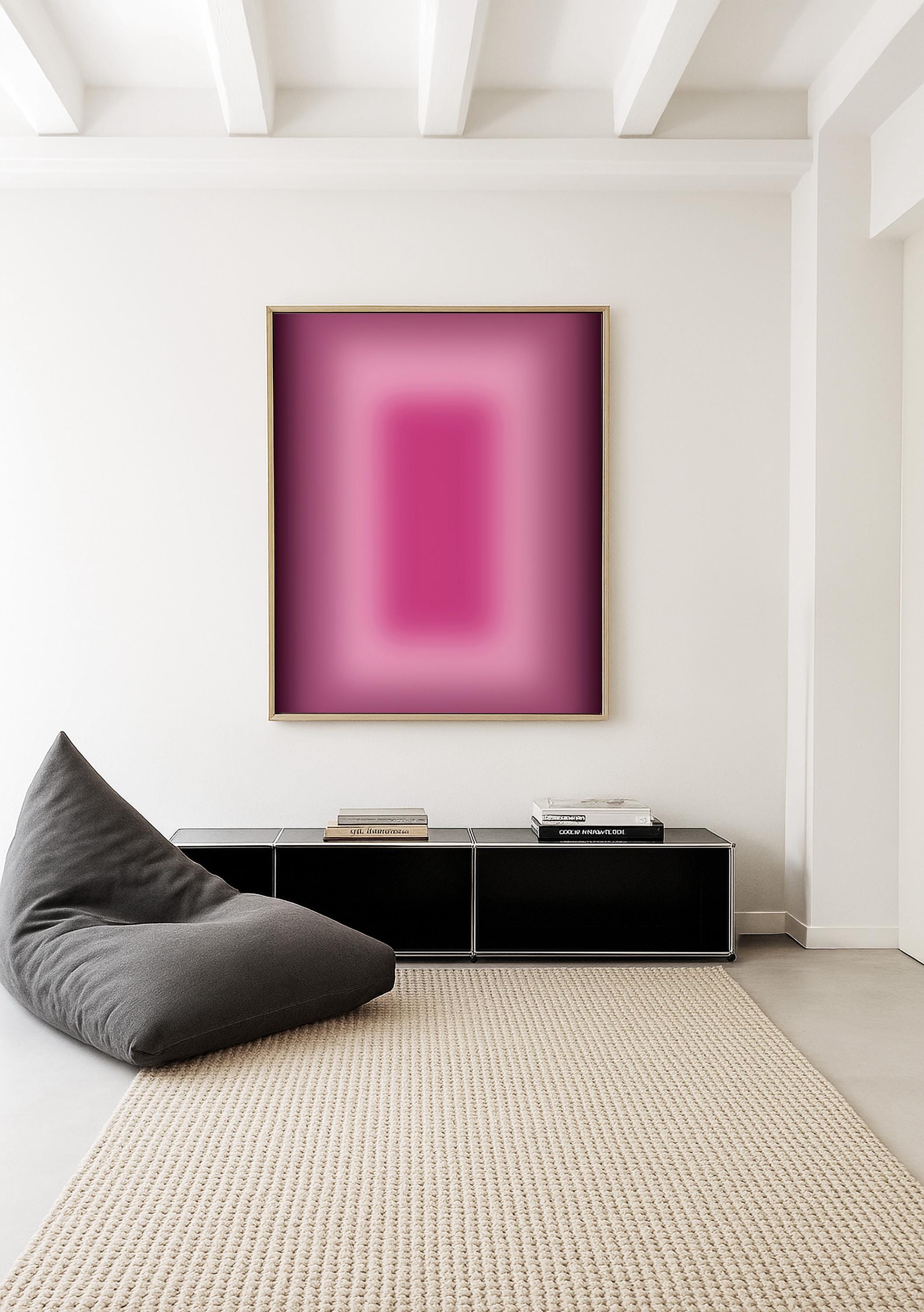 Pink Aura Art Print, Magenta Gradient Poster, Soft Glow Wall Decor