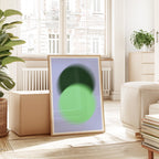 Green Gradient Abstract Art Print, Soft Blur Minimal Wall Decor, Modern Square Artwork
