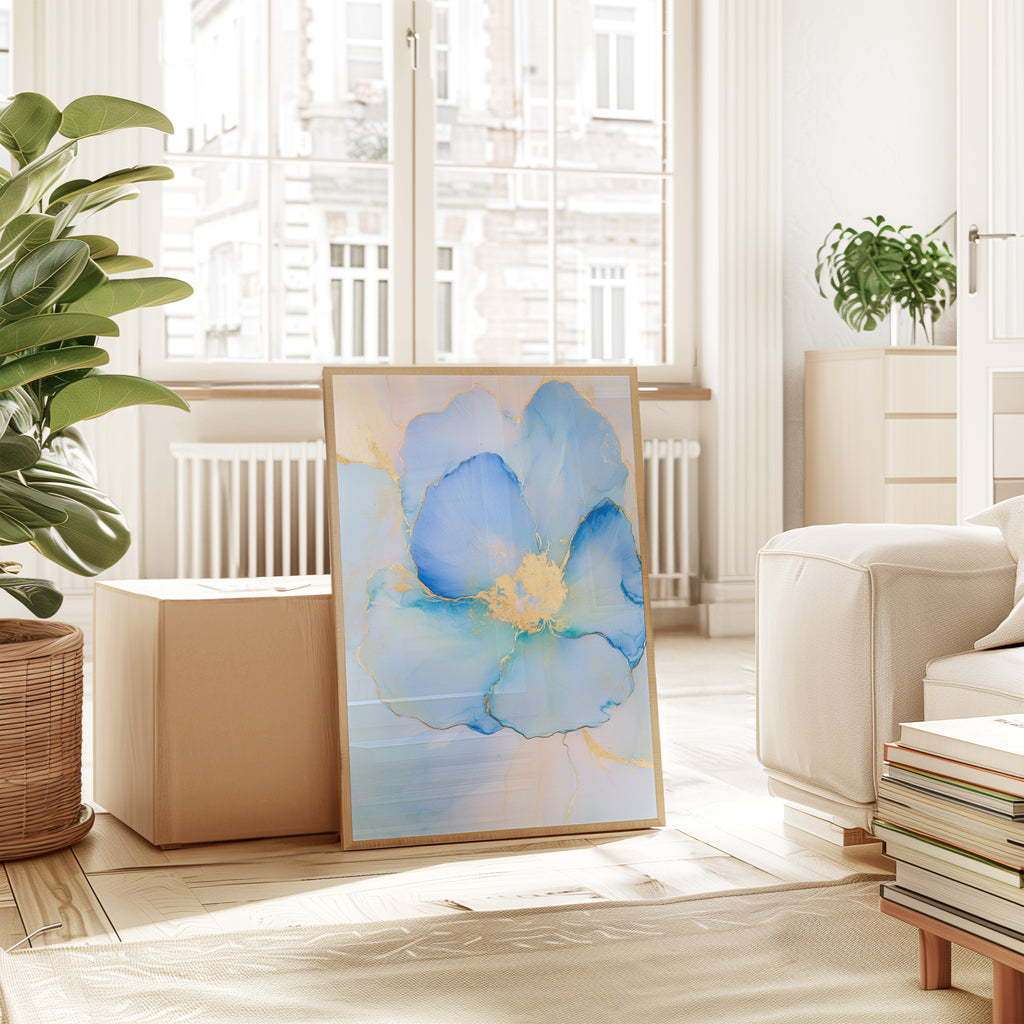 Blue Floral Azure Bloom – Art Print