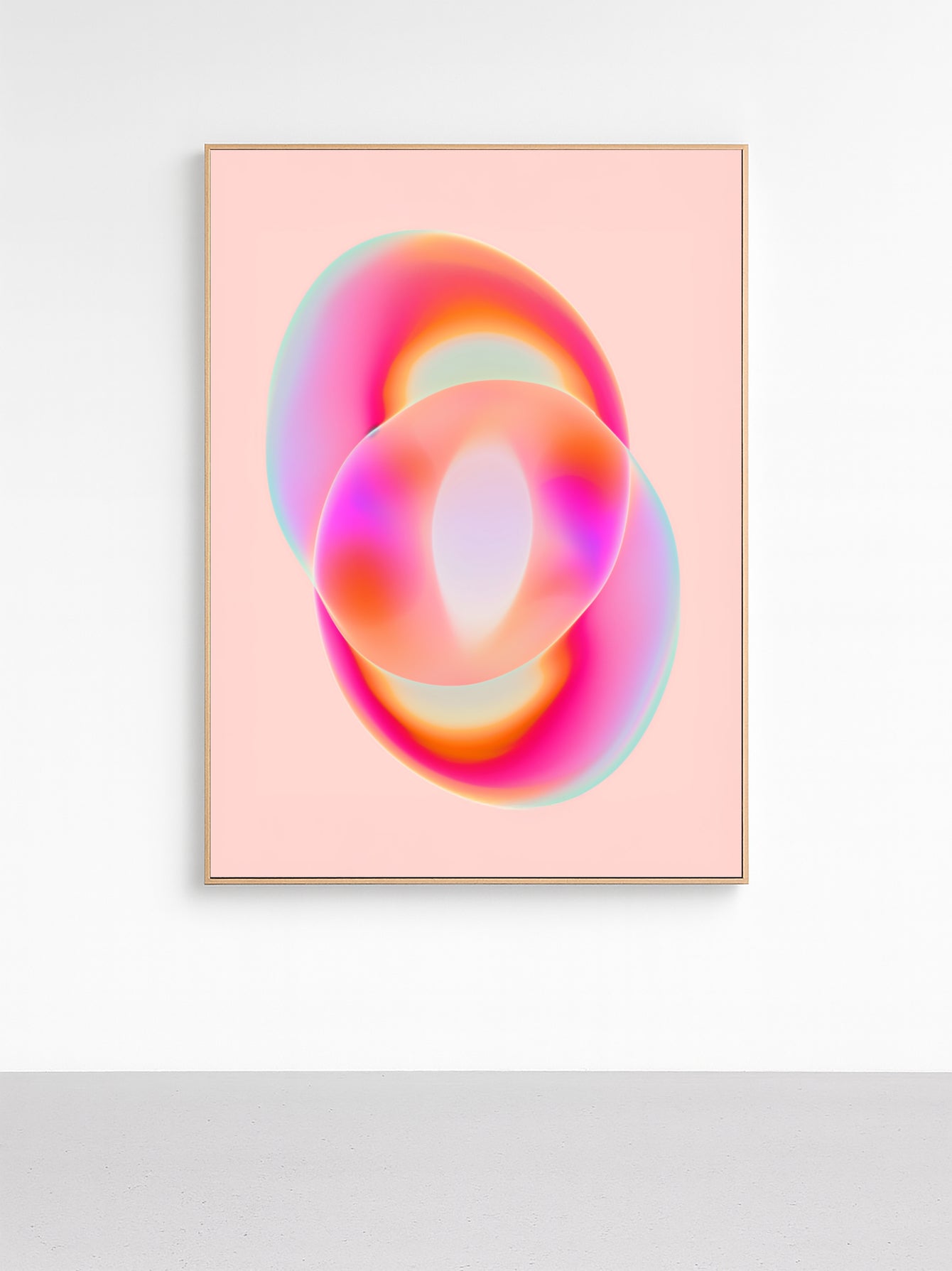 Orriva – Pink Orange Violet Orb Gradient Abstract Framed Art