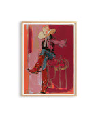Cowgirl Wall Art, Western Art Print, Pink Rodeo Poster, Cowboy Boots Decor, Digital Download