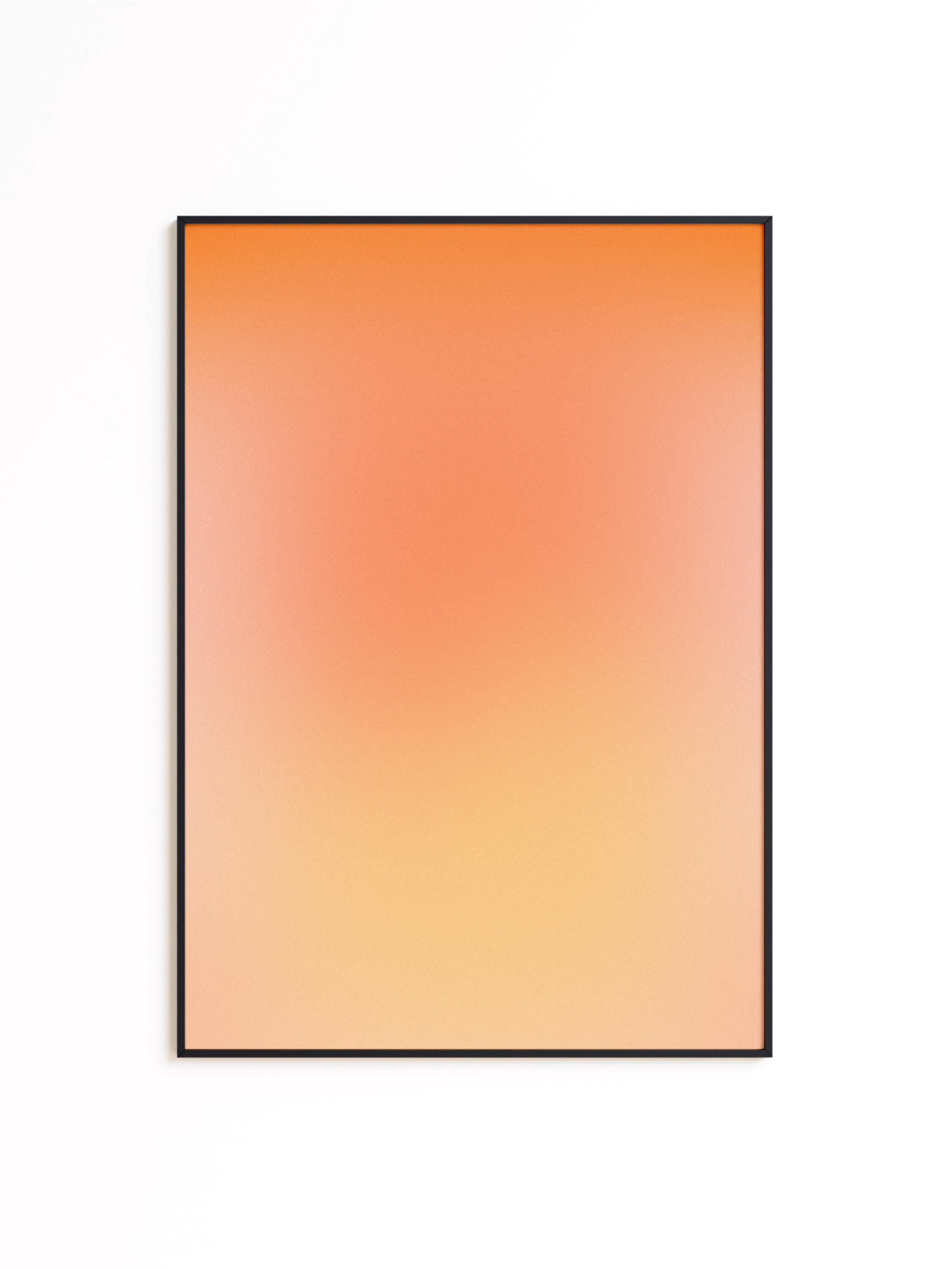Peach Wall Art Print, Soft Orange Gradient, Minimal Abstract Decor