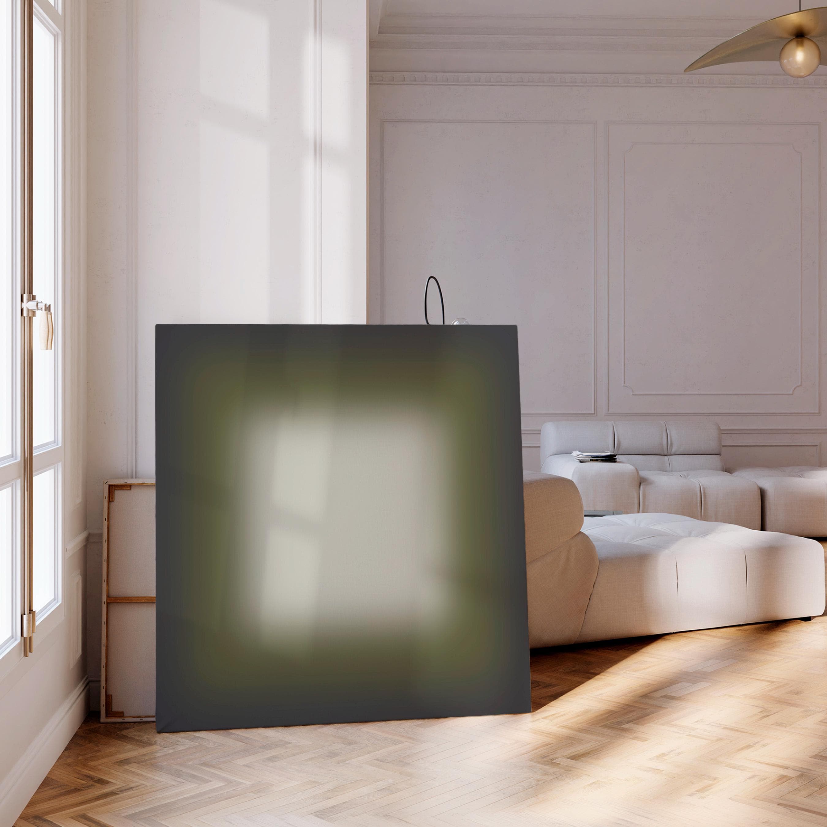 Olive Gray Gradient Abstract Print