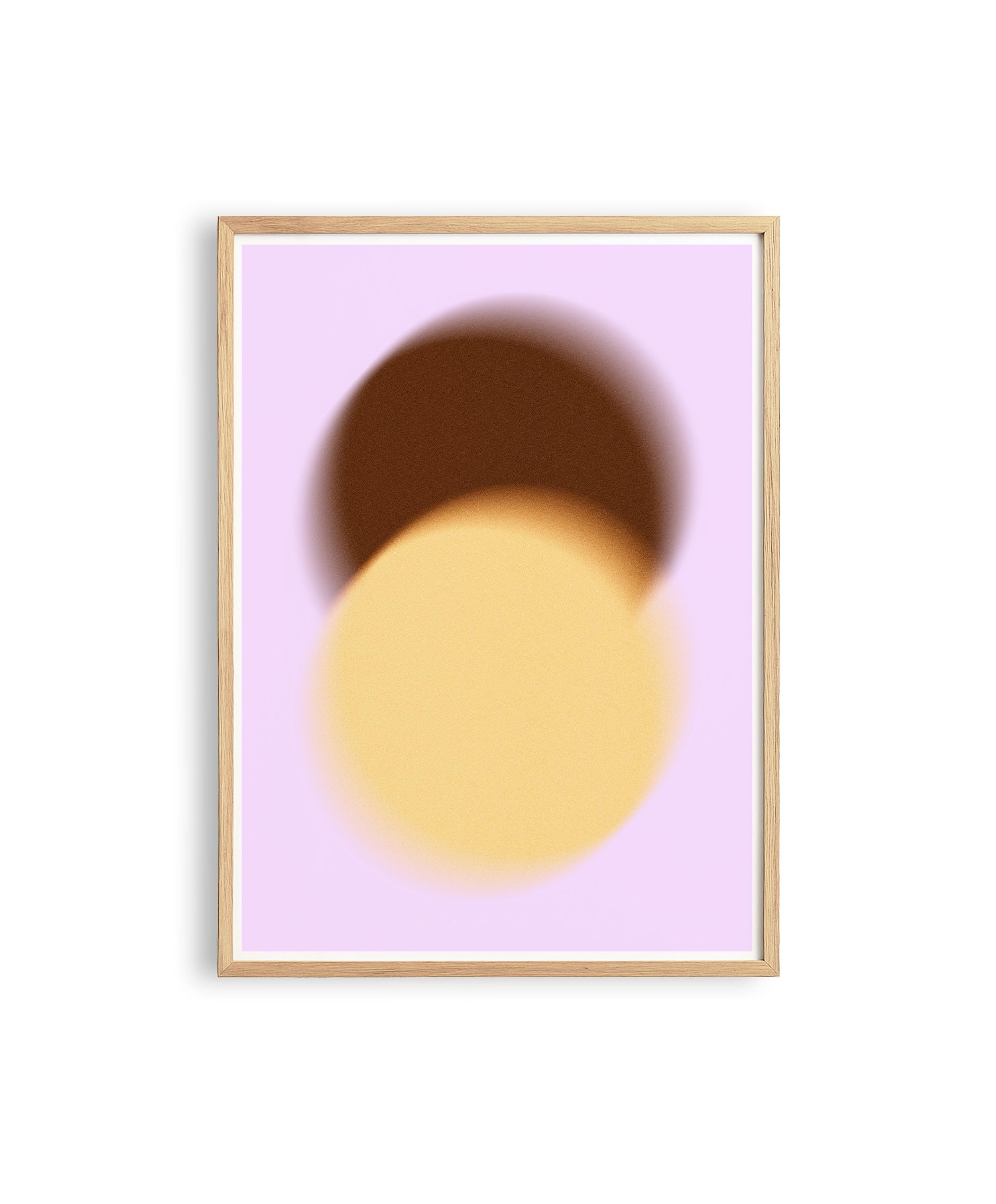 Lavender Brown Gradient Abstract Art Print, Soft Minimal Wall Decor, Large Canvas Art