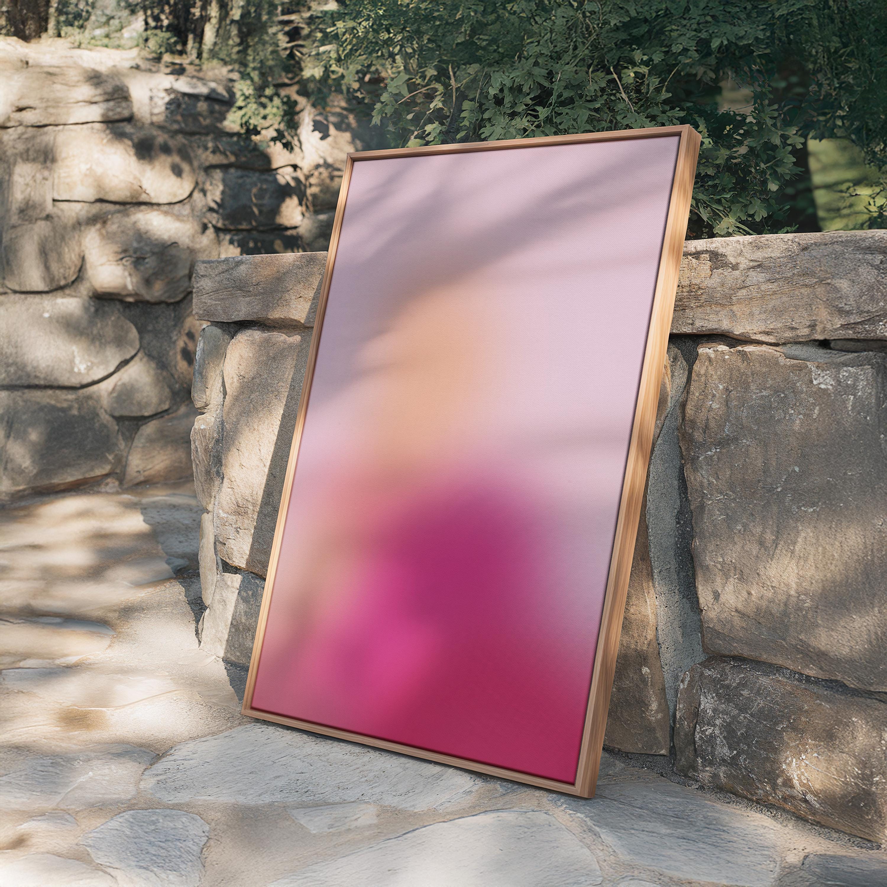 Pink Aura Gradient Print, Abstract Spiritual Wall Art, Soft Pastel Minimal Decor