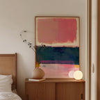 Pink Abstract Painting Print, Textured Brushstroke Wall Art, Modern Color Block Decor