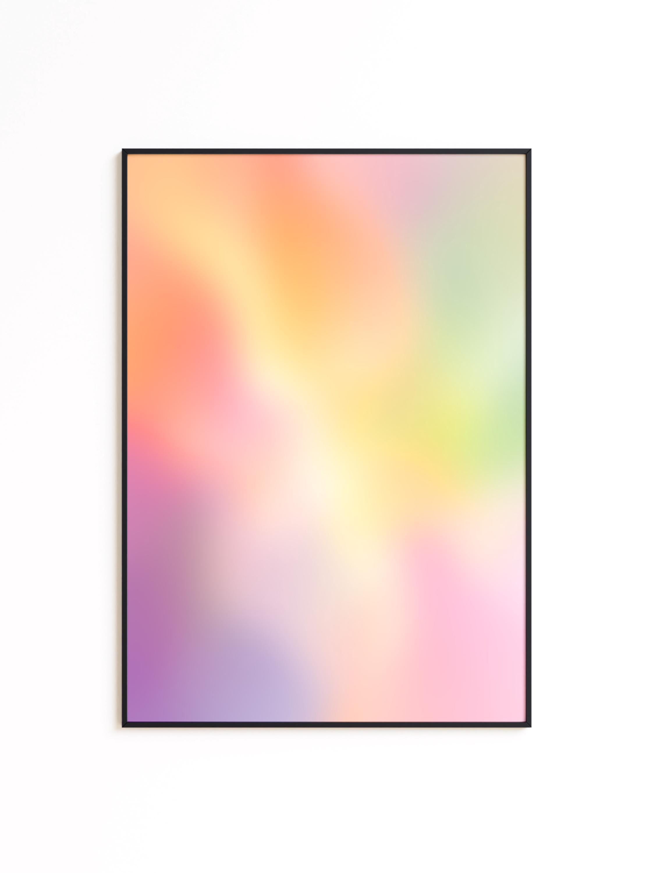 Pastel Gradient Art Print, Dreamy Rainbow Abstract Poster, Soft Color Wall Decor