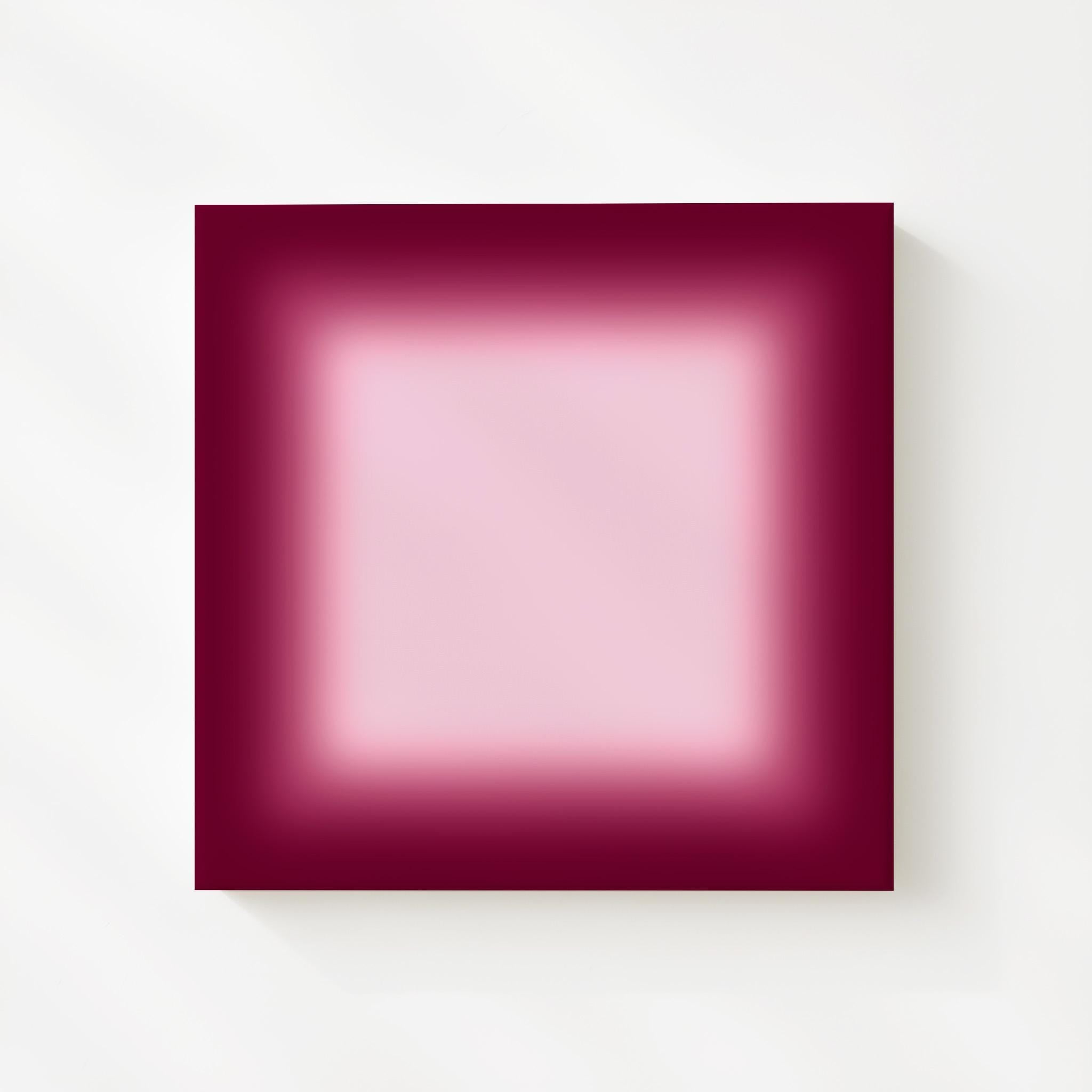 Burgundy Gradient Abstract Art Print, Modern Wine Red Wall Decor, Square Artwork