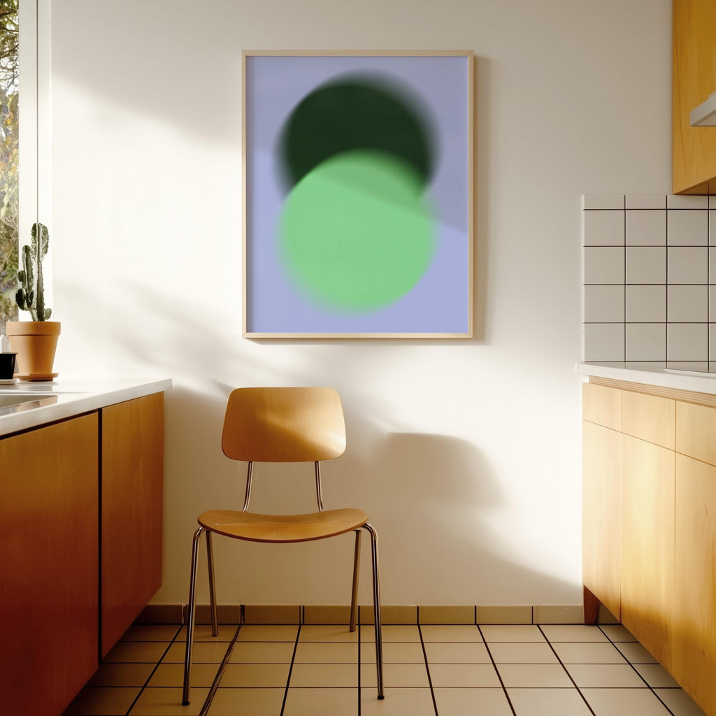 Green Gradient Abstract Art Print, Soft Blur Minimal Wall Decor, Modern Square Artwork