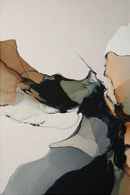 Fluid Abstract Art Print, Neutral Ink Painting, Modern Earth Tone Decor
