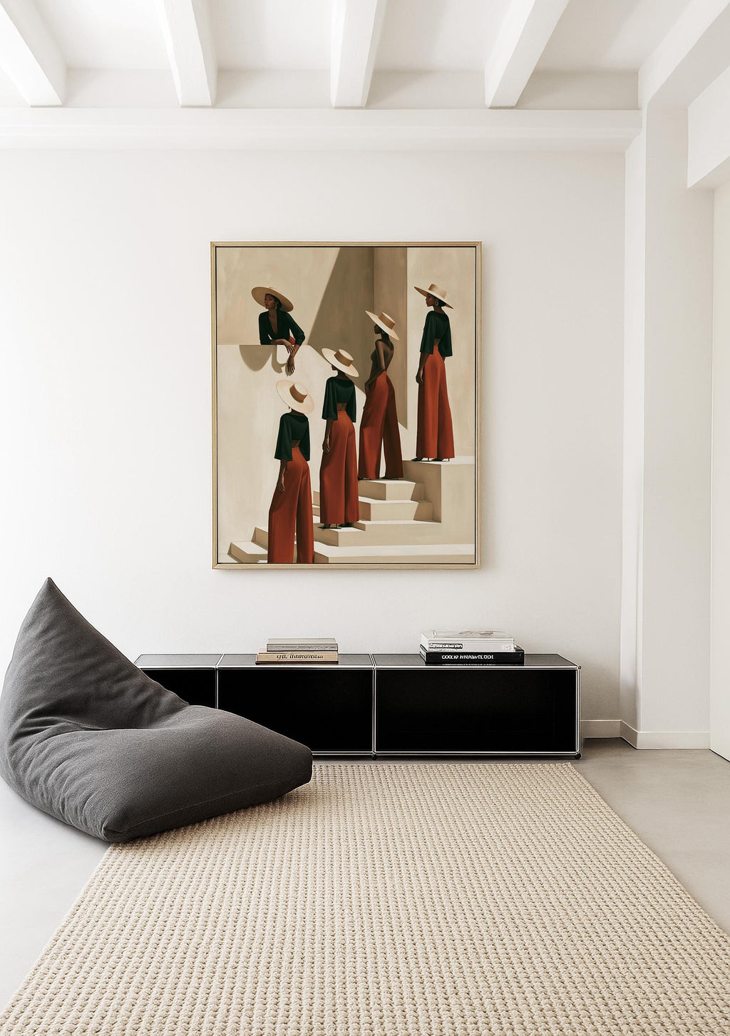 Black Women Wall Art Print, African American Fashion Poster, Neutral Decor