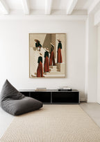 Black Women Wall Art Print, African American Fashion Poster, Neutral Decor