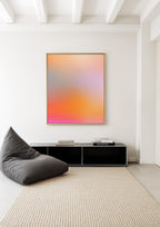 Orange Gradient Art Print, Peach Pink Abstract Poster, Modern Wall Decor