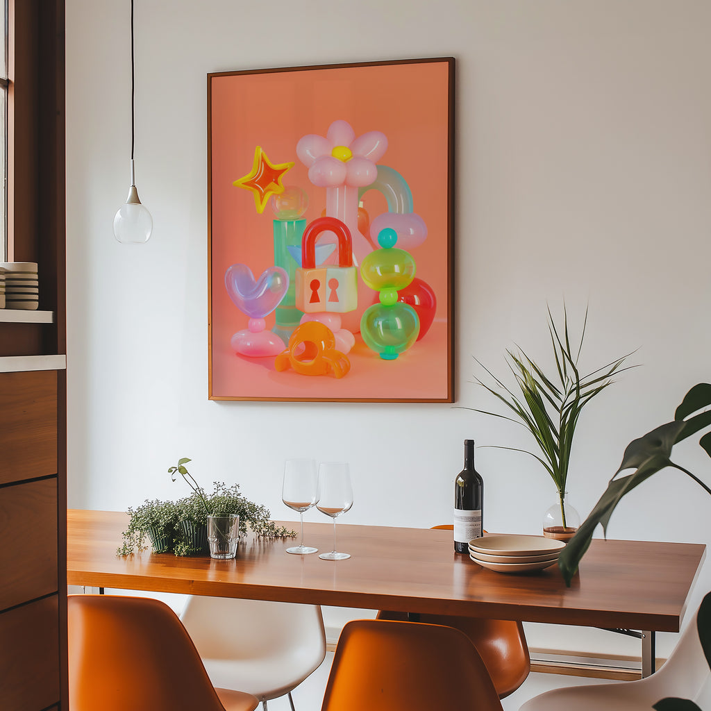 Glossy Pastel Heart & Star Wall Print - And A Little More