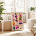 Colorful Abstract Shapes Print, Modern Organic Composition Wall Art