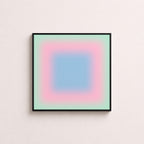 Pastel Wall Art, Mint Green Pink Blue Gradient Print, Minimalist Canvas Print, Square Abstract Wall Art