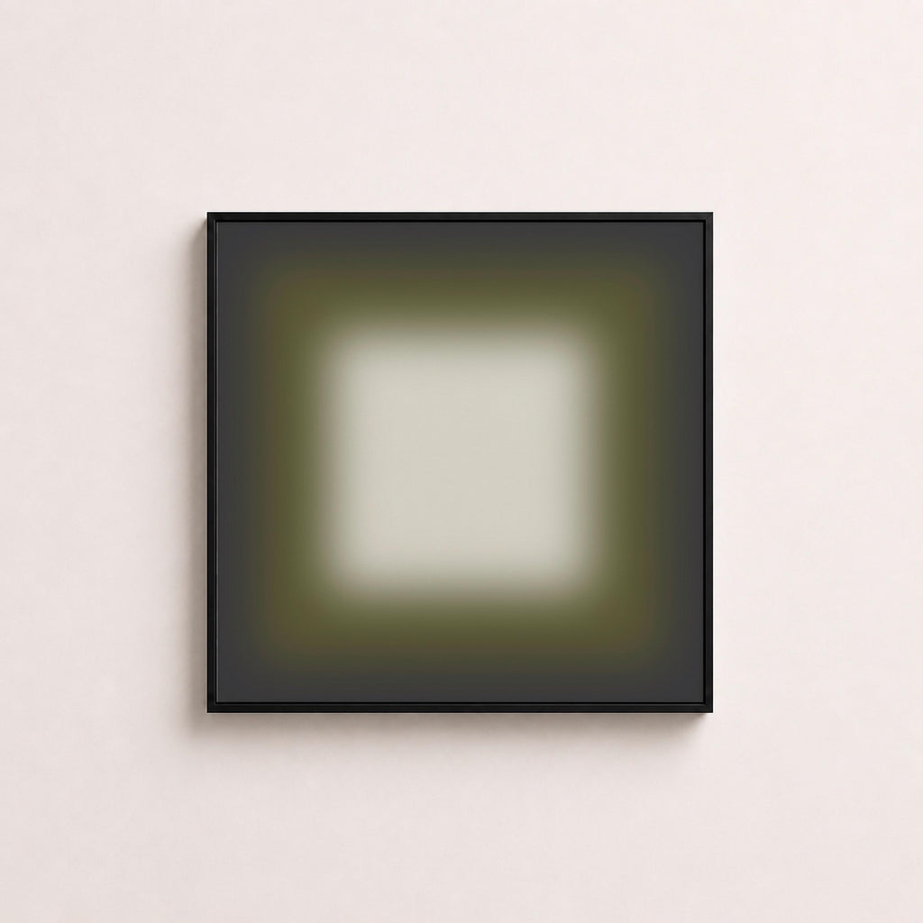 Olive Gray Gradient Abstract Print