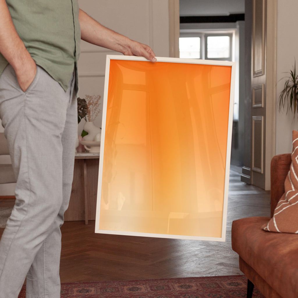 Orange Gradient Art Print, Minimal Abstract Poster, Warm Modern Wall Decor