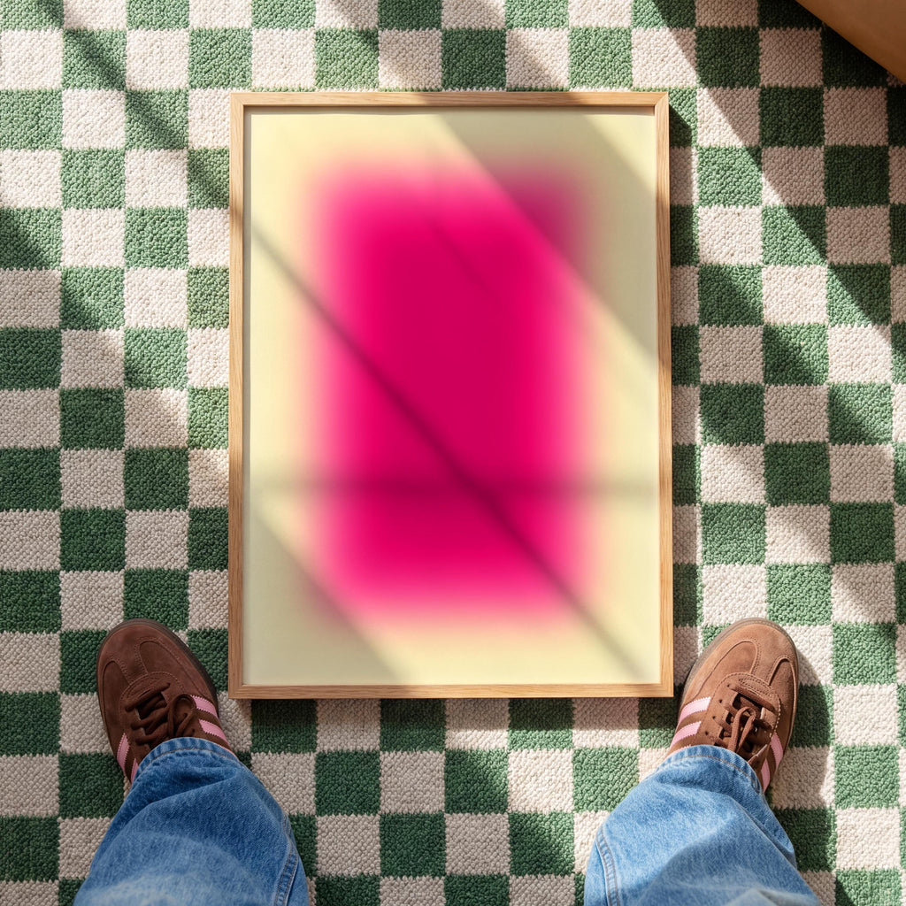Pink Gradient Abstract Art Print, Warm Minimal Ombre Poster (Digital Download)