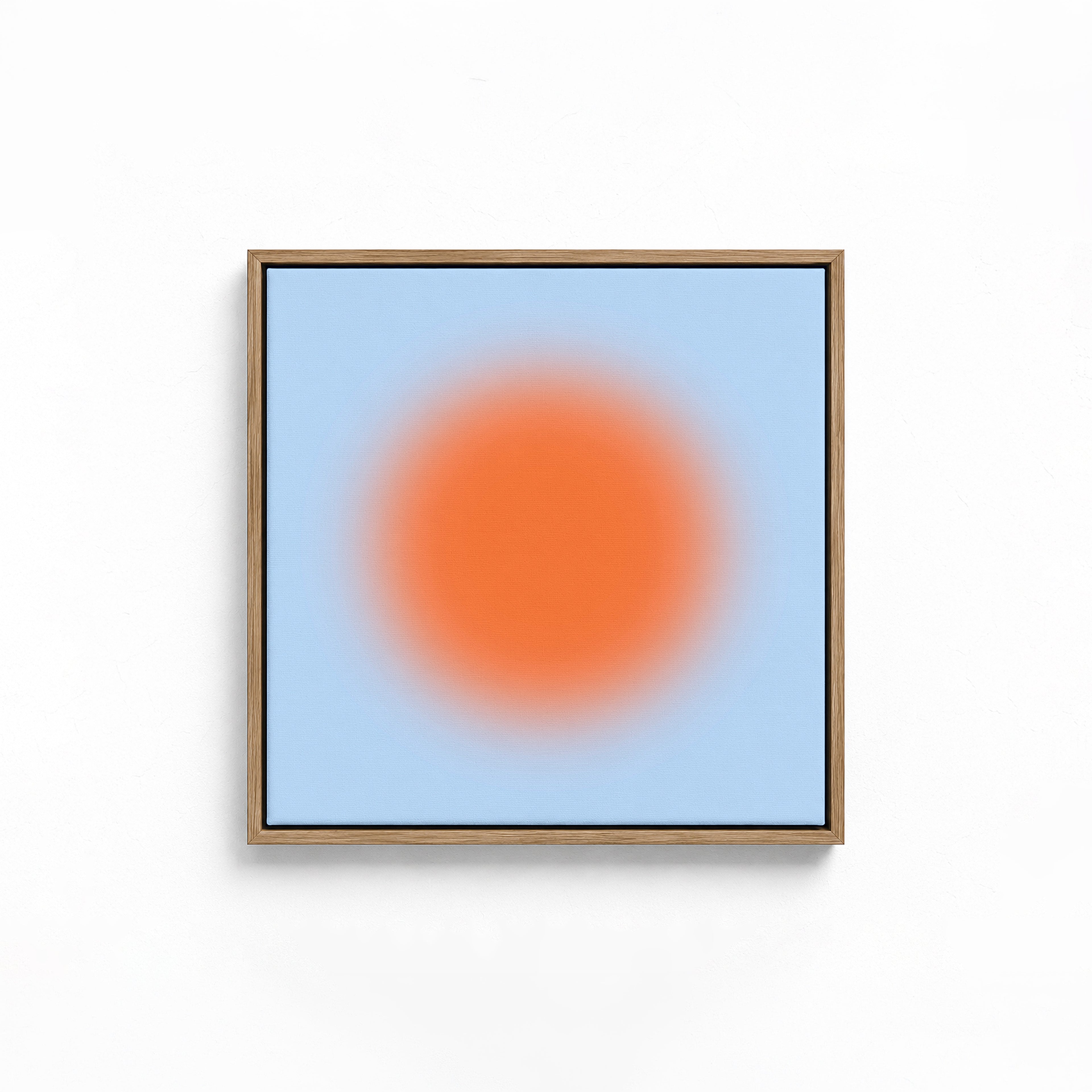 Orange Blue Abstract Art Print, Modern Gradient Sun Artwork, Minimal Contemporary Wall Decor Print